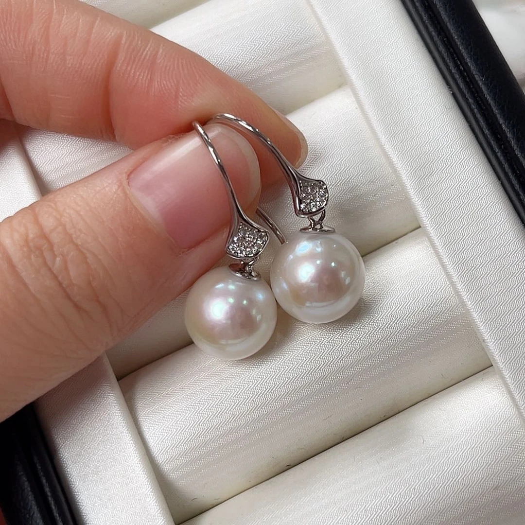 淡水珍珠耳环银S925镶嵌