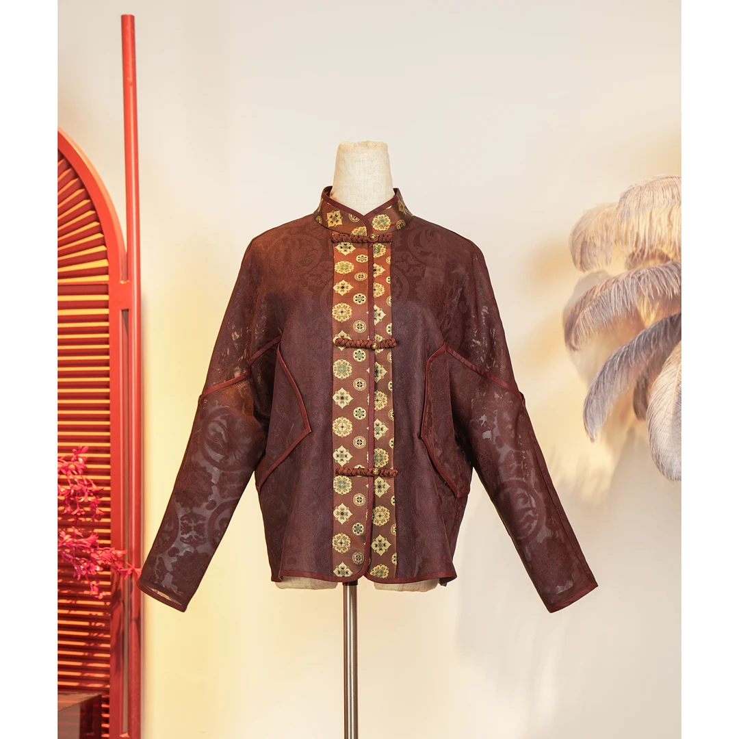 【万象有衣】【新春贺岁款】三足乌-原创设计师香云纱外套-7498