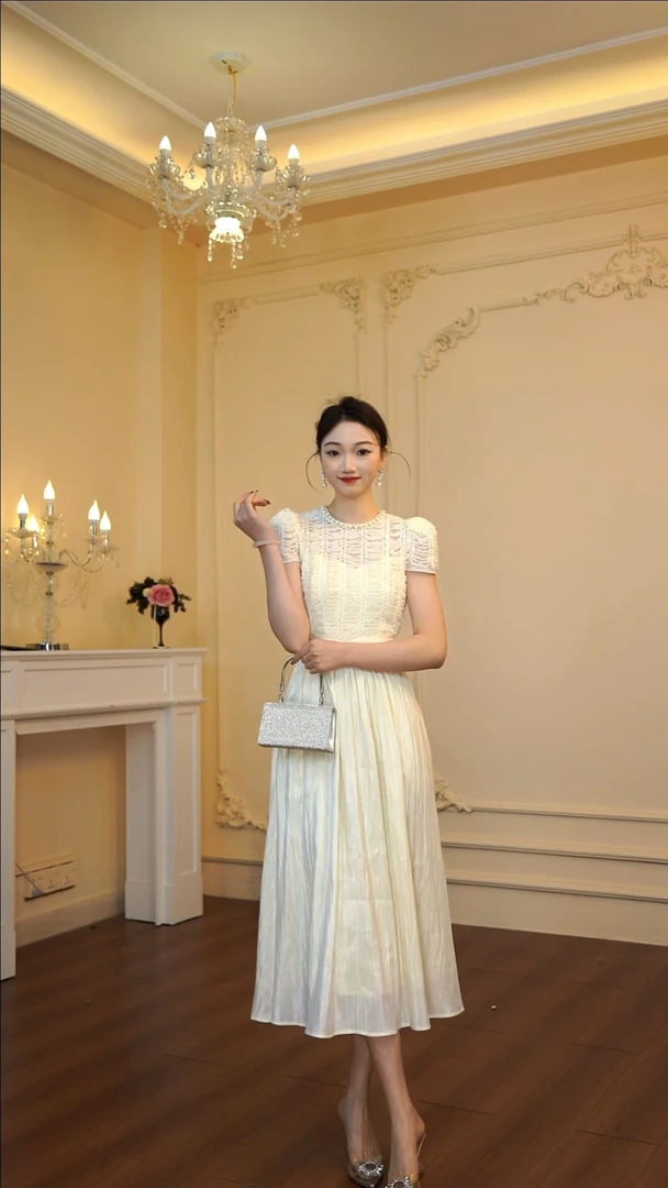 常规夏季旗袍裙长款中长裙优雅复古通勤风连衣裙气质纯色21745