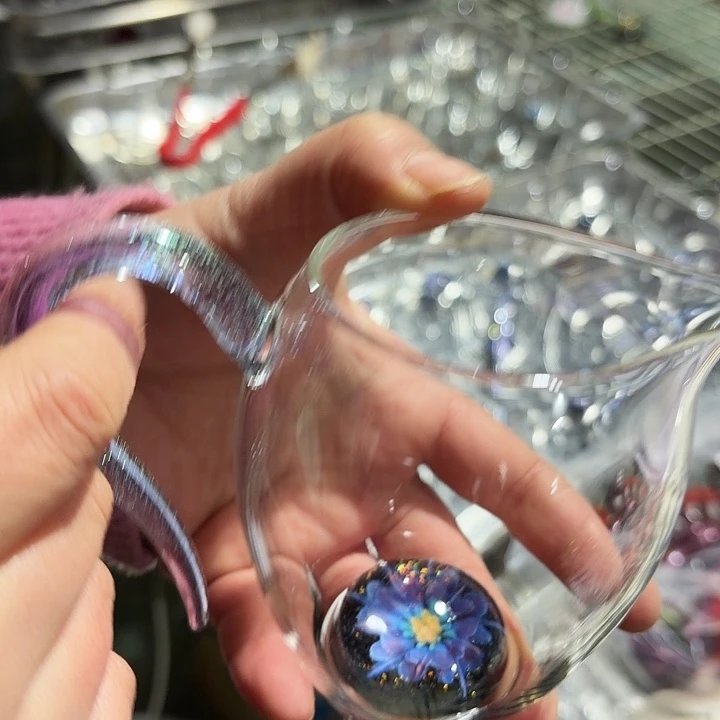 无盖款钢化玻璃漫陀螺浅紫金