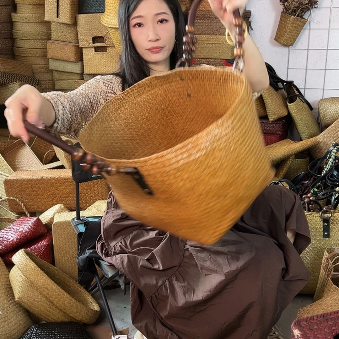 编织带草编包/草编收纳盒微瑕疵