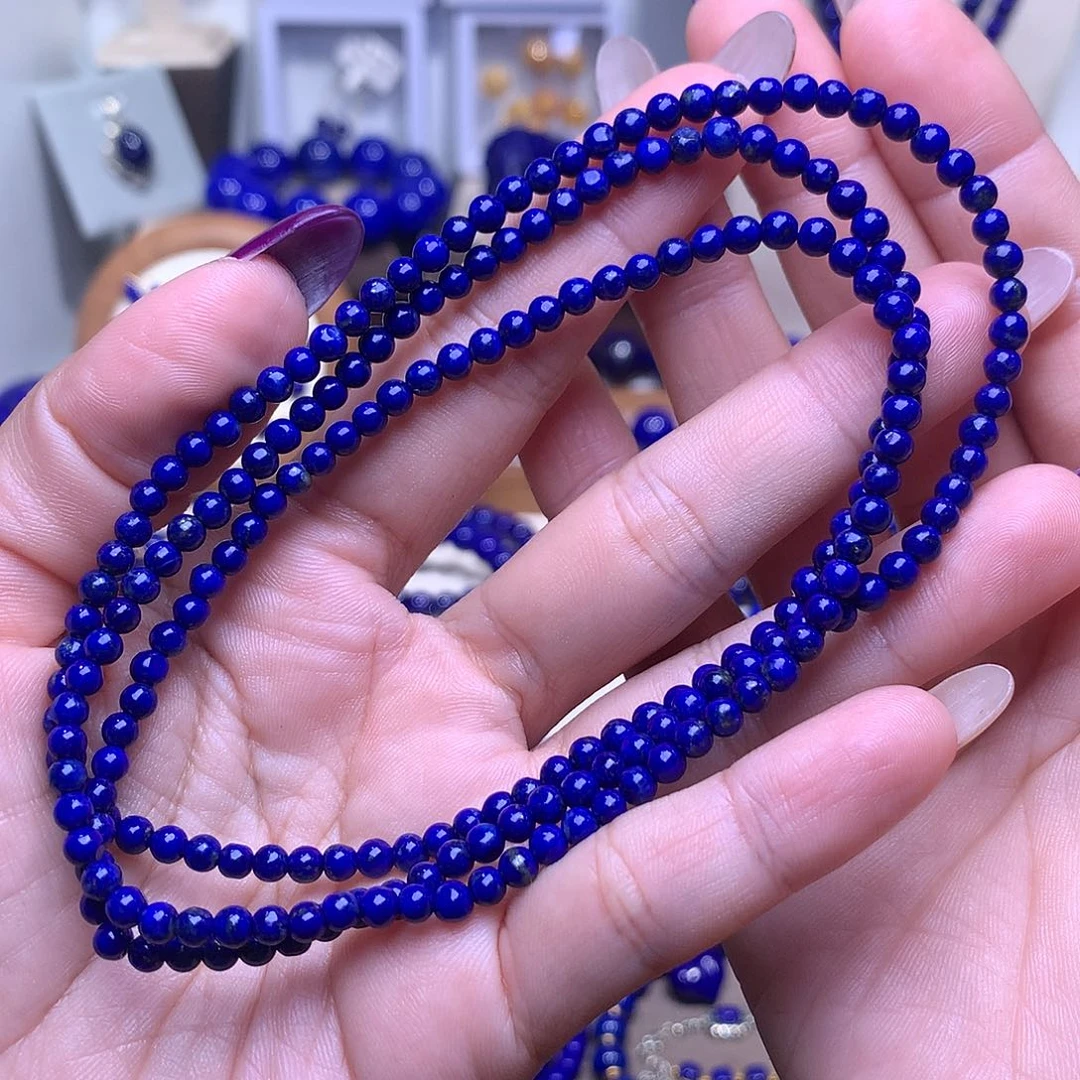 青金石未镶嵌4m长链