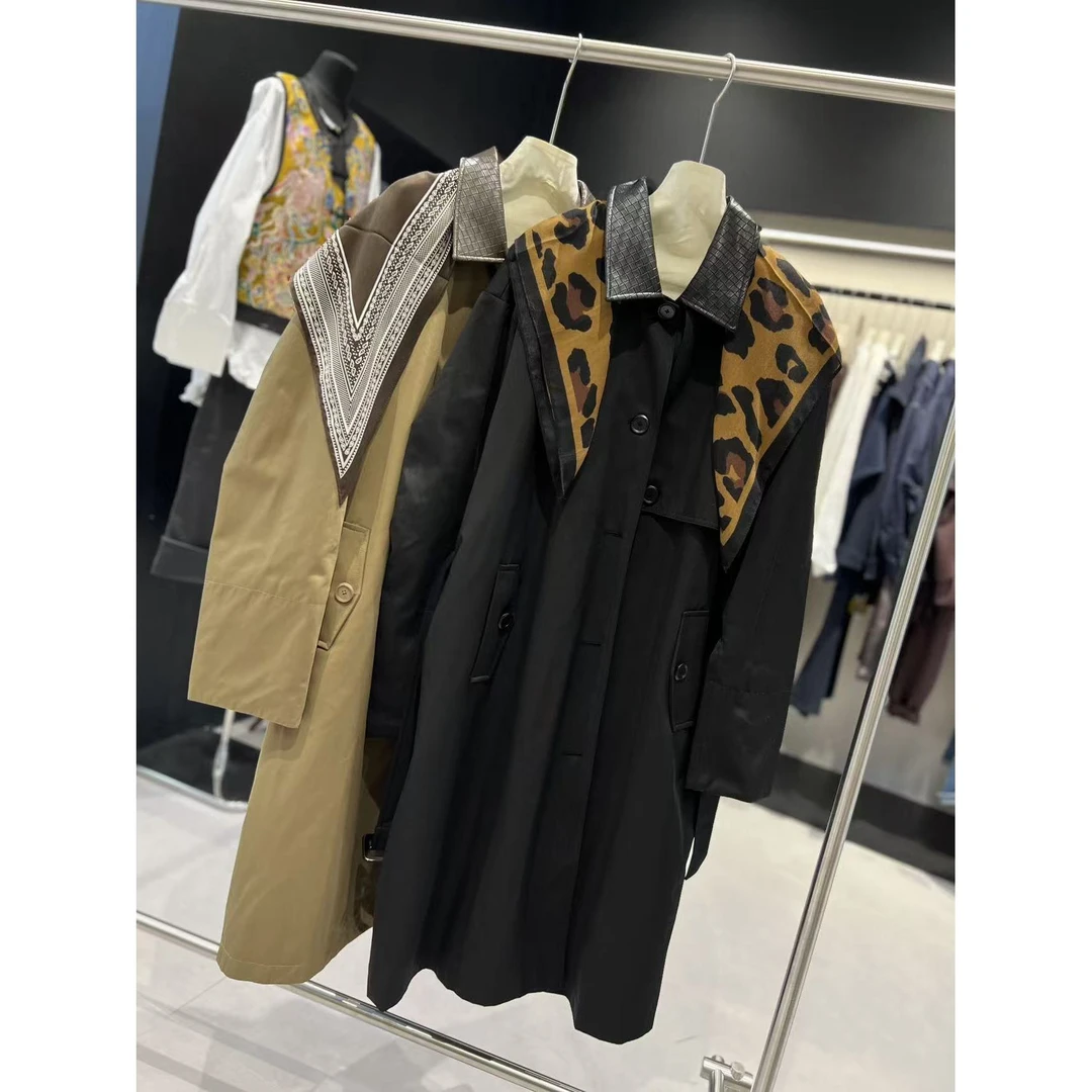 168欧韩集合店| 风衣+披肩设计撞色拼接超吸睛，9219