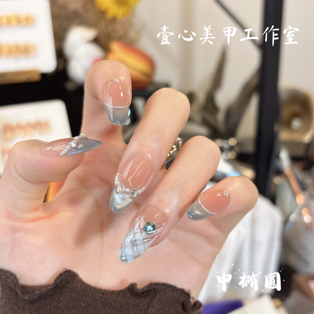 星辰大海-壹心纯手工穿戴甲 美甲贴片可拆卸假指甲10片装春季美甲