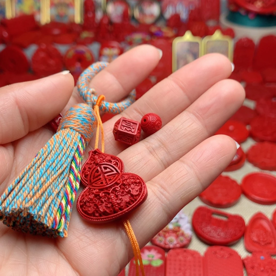 天然辰砂工艺品朱砂钥匙扣