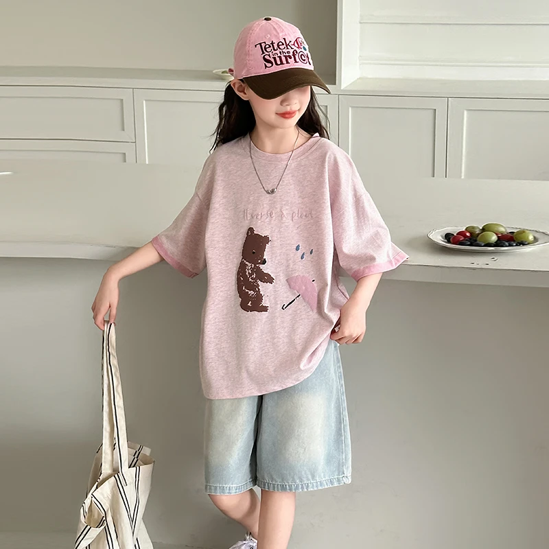 女童套装夏季新款中大童6-12岁洋气休闲女孩个性时尚薄款短裤夏装