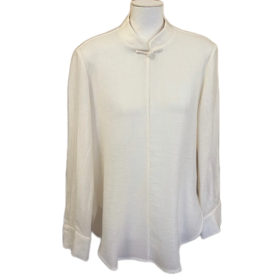 【羊毛禅衫】满分羊毛新中式长袖时尚百搭立领气质打底衬衫女660208