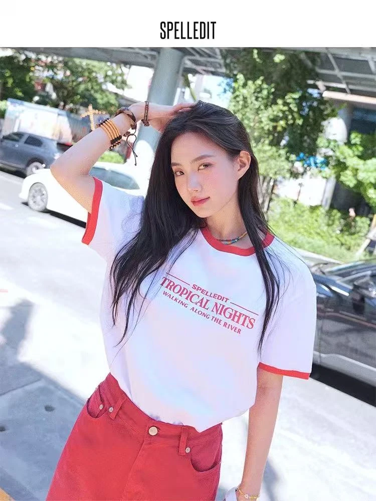 SPELLEDIT热带锁边短袖T恤/NO退换