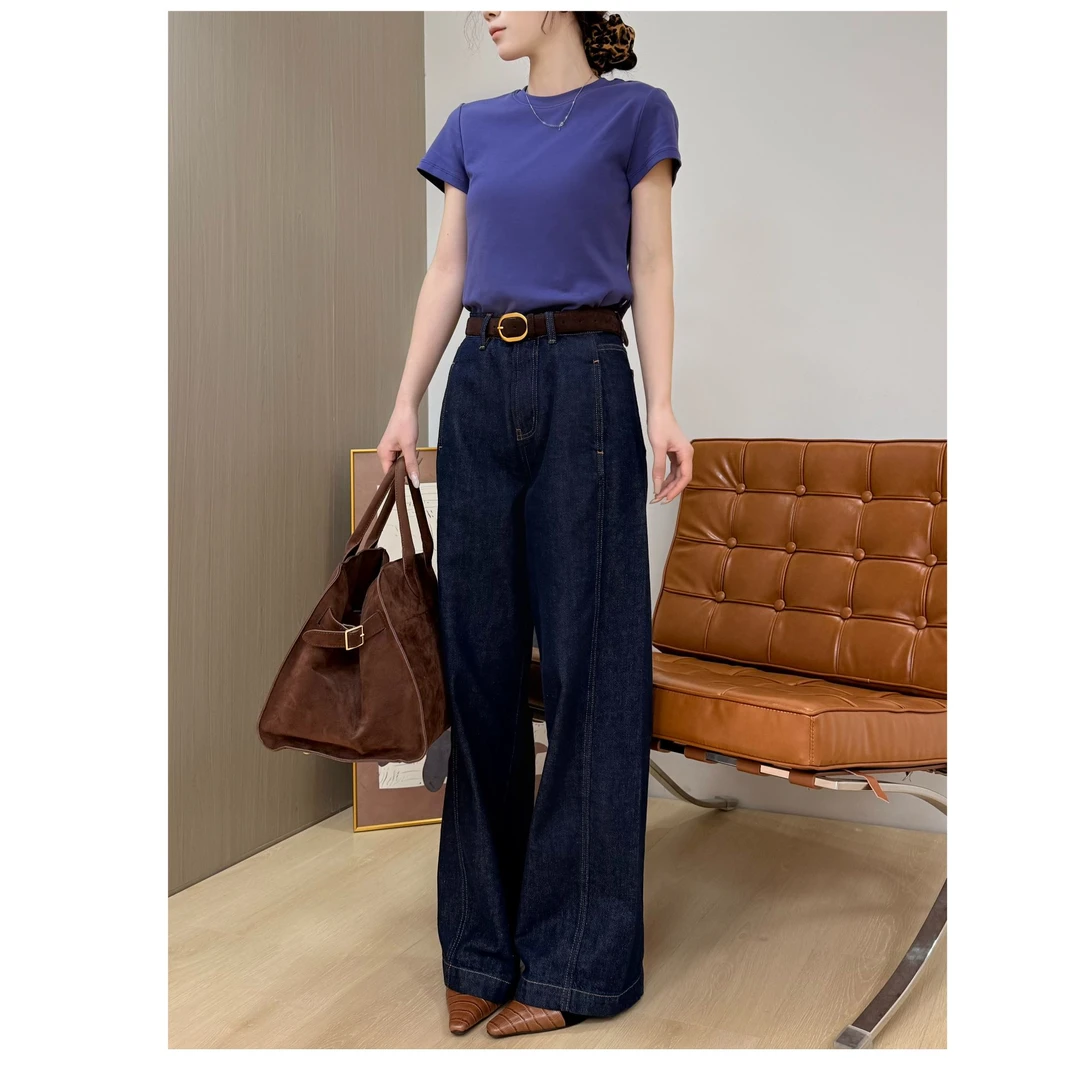 初棉【春节不打烊】25SS 弧形垂感显瘦香蕉裤牛仔裤 362619008