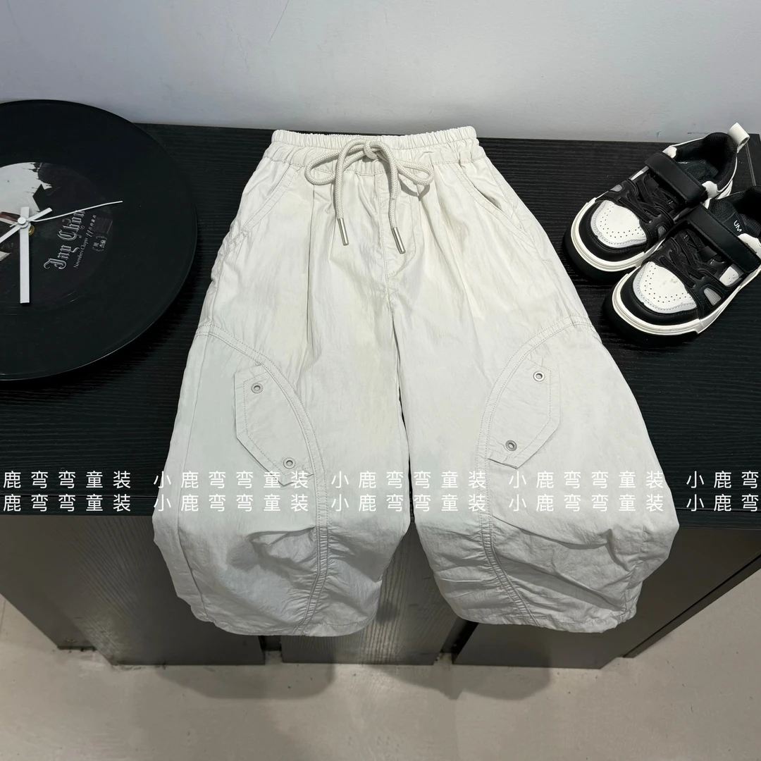 【小鹿家】C252222夏季薄款新款儿童休闲运动速干裤