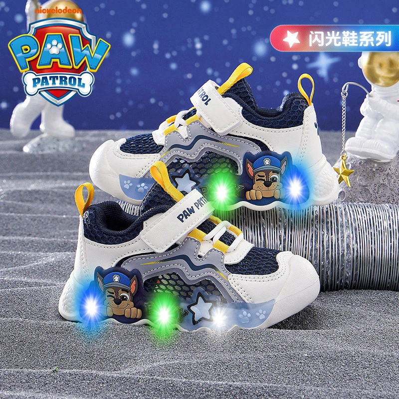 儿童透气灯鞋汪汪队男孩网红爆款夏季发光运动鞋网面炫酷灯鞋小童