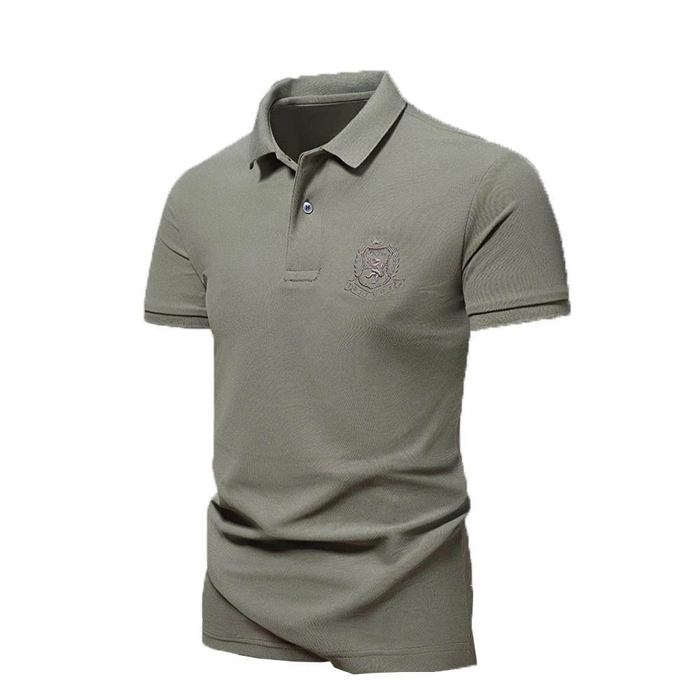 纯色透气舒适休闲宽松百搭时尚男款翻领轻商务POLO衫上衣夏季