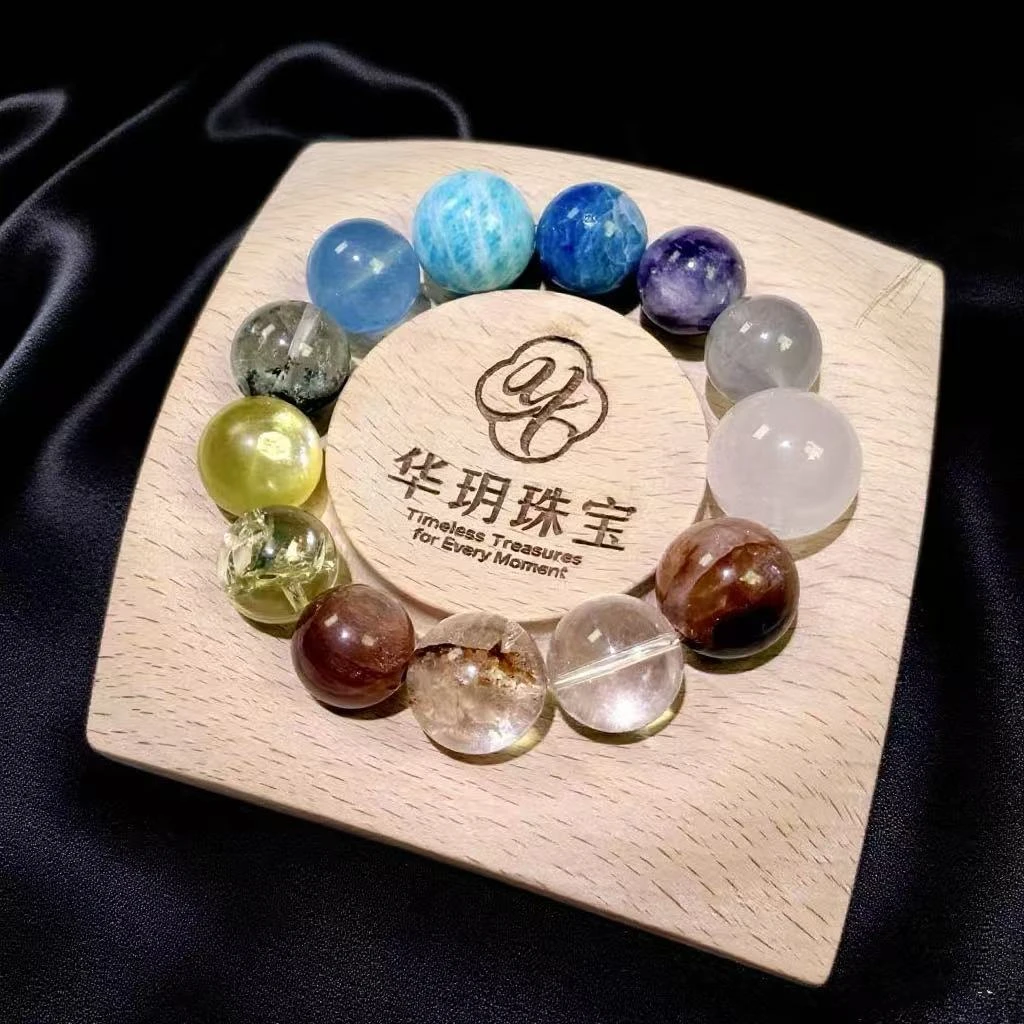 【卡14-15m+】【多宝手串】拍2单拆14颗天然水晶多宝设计手串