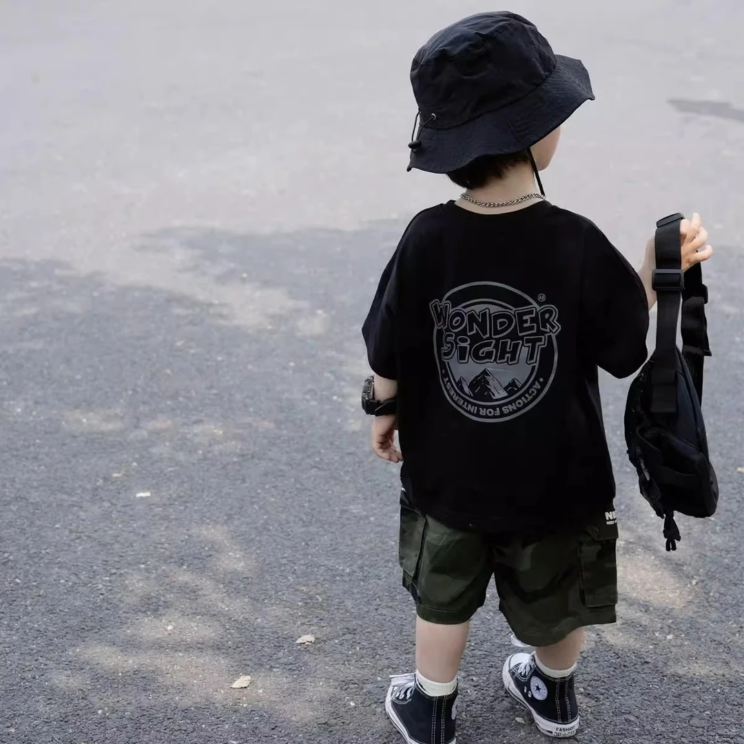 男童短袖T恤童装儿童夏装2025新款夏季纯棉半袖夏款休闲潮牌上衣