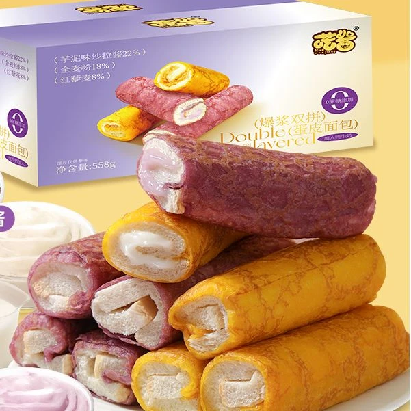 【12个一箱】双拼蛋皮面包独立包装开袋即食早餐面包