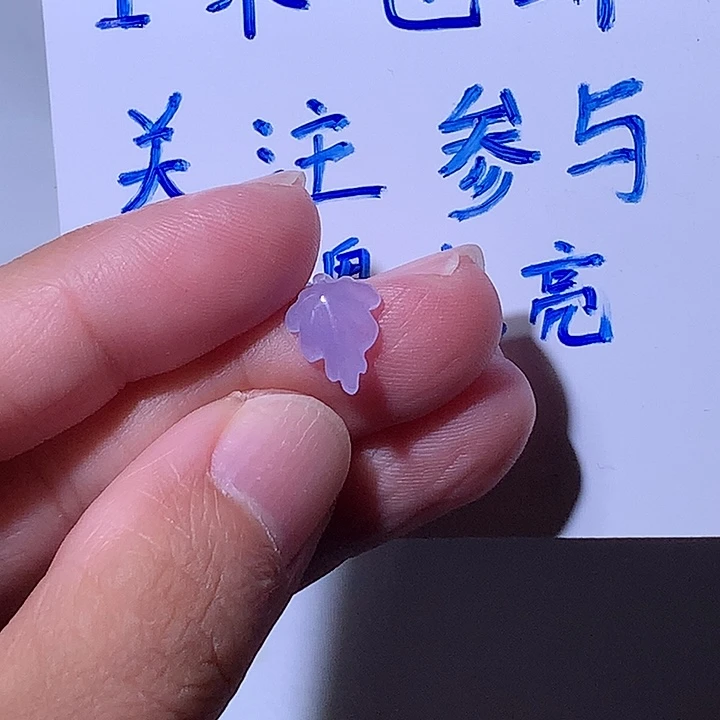 翡翠未镶嵌颈饰淡紫色叶子