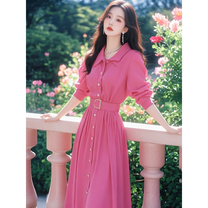 60799减龄2025超火衬衫连衣裙仙女度假风约会穿搭多巴胺绝美小裙