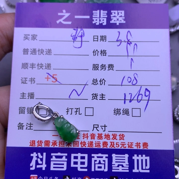 翡翠颈饰银S925镶嵌@****?