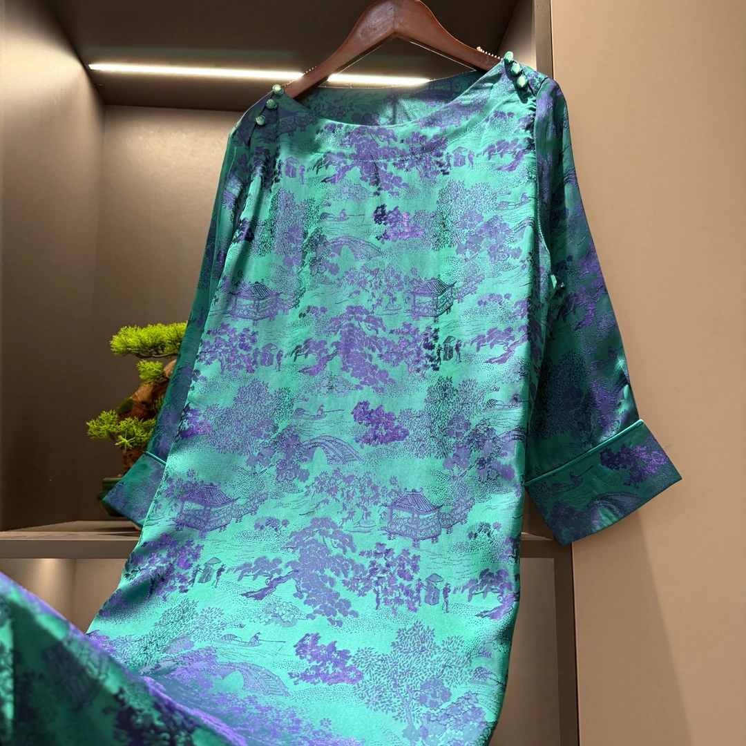 中式套装传统改良设计春季气质女装宽松上衣+裤子套装1269