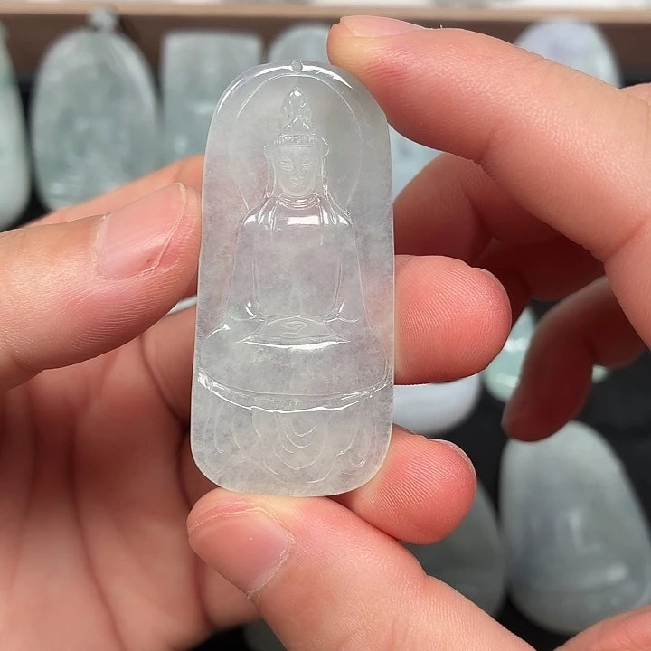 未镶嵌定制翡翠素衣观音