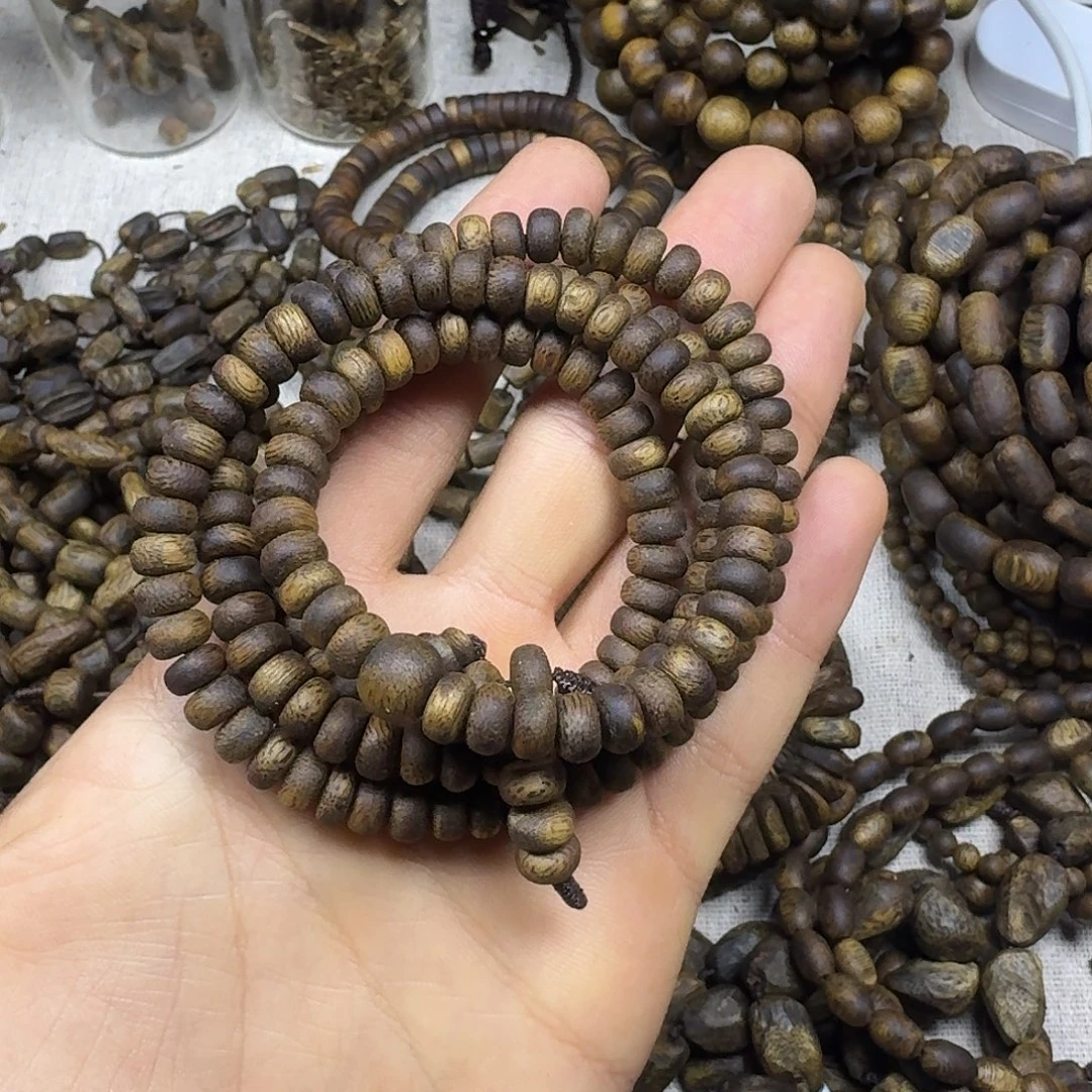 沉香碎屑沉香99分沉0.7算盘珠多圈17克加