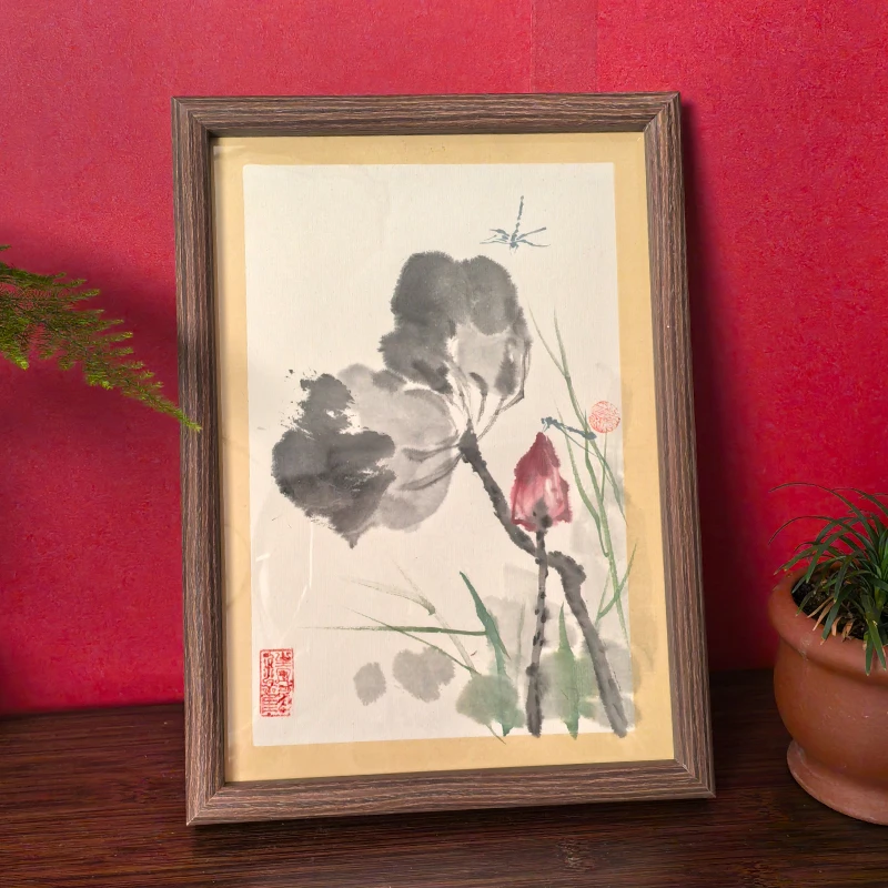 【荷-蜻蜓】国画A4纸纯手绘