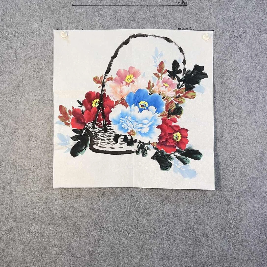 国画706 牡丹等花卉图案装饰图案为