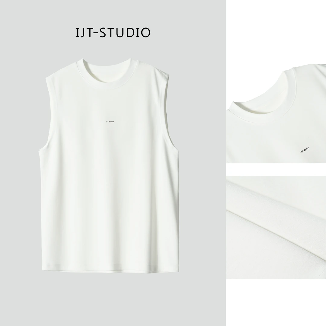 IJT studio夏季户外出游潮流穿搭休闲百搭简约纯色无袖背心70096