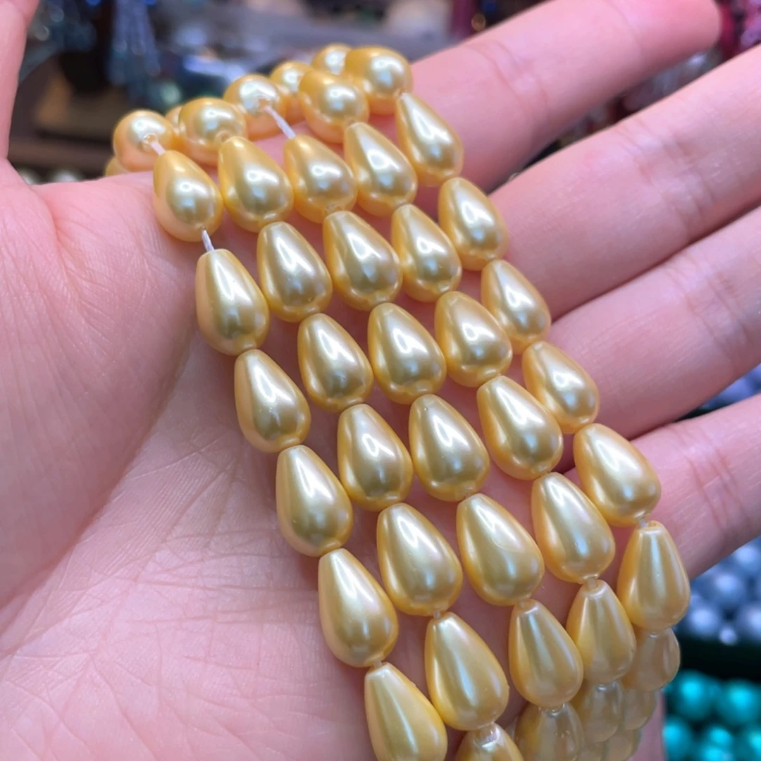 8*12水滴金色一条手工diy半成品散珠