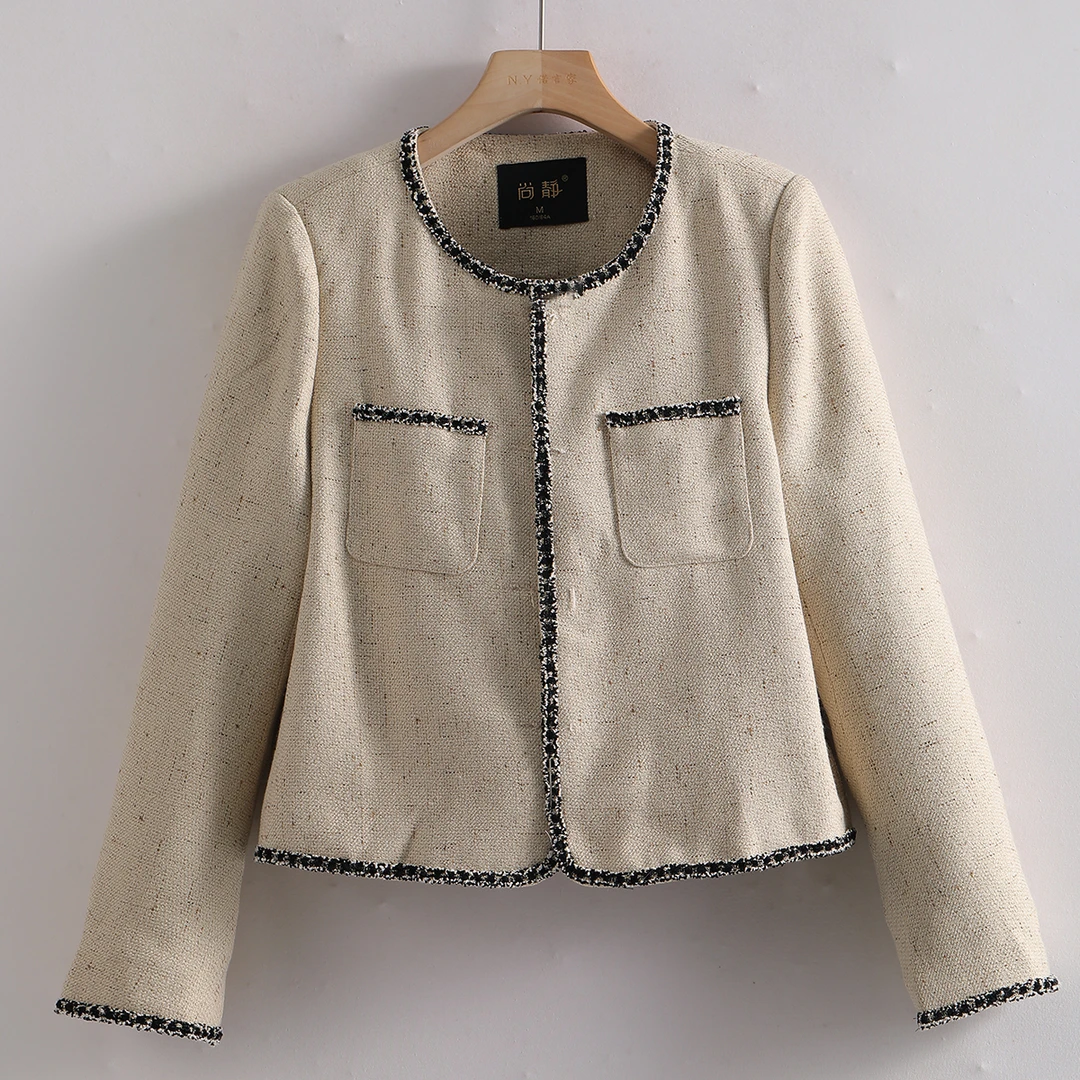 D11P-R-9168 精致小香风！！春秋时尚气质短款休闲长袖女士百搭外套