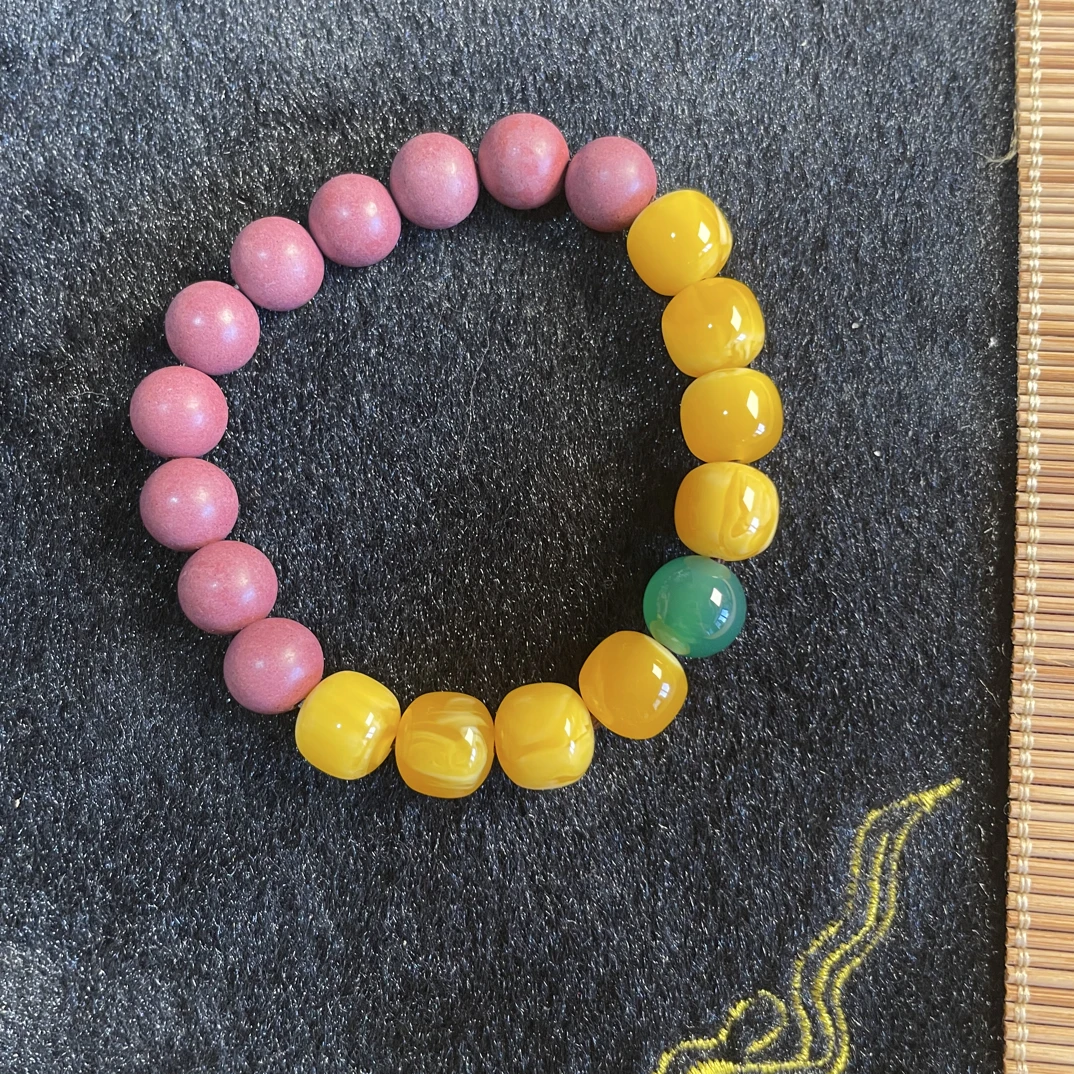 手链 米蜡 非翠 非遗 中药香珠手工艺