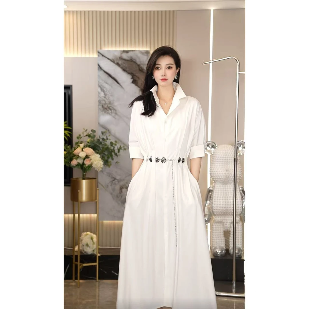 (白色浪漫）法式浪漫高质感收腰轻奢设计感连衣裙