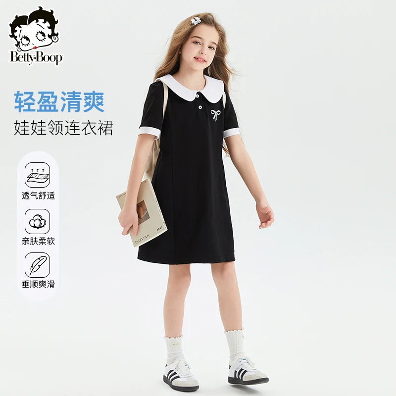贝蒂童装女童夏款休闲娃娃领连衣裙2025年夏季新品儿童裙子25205