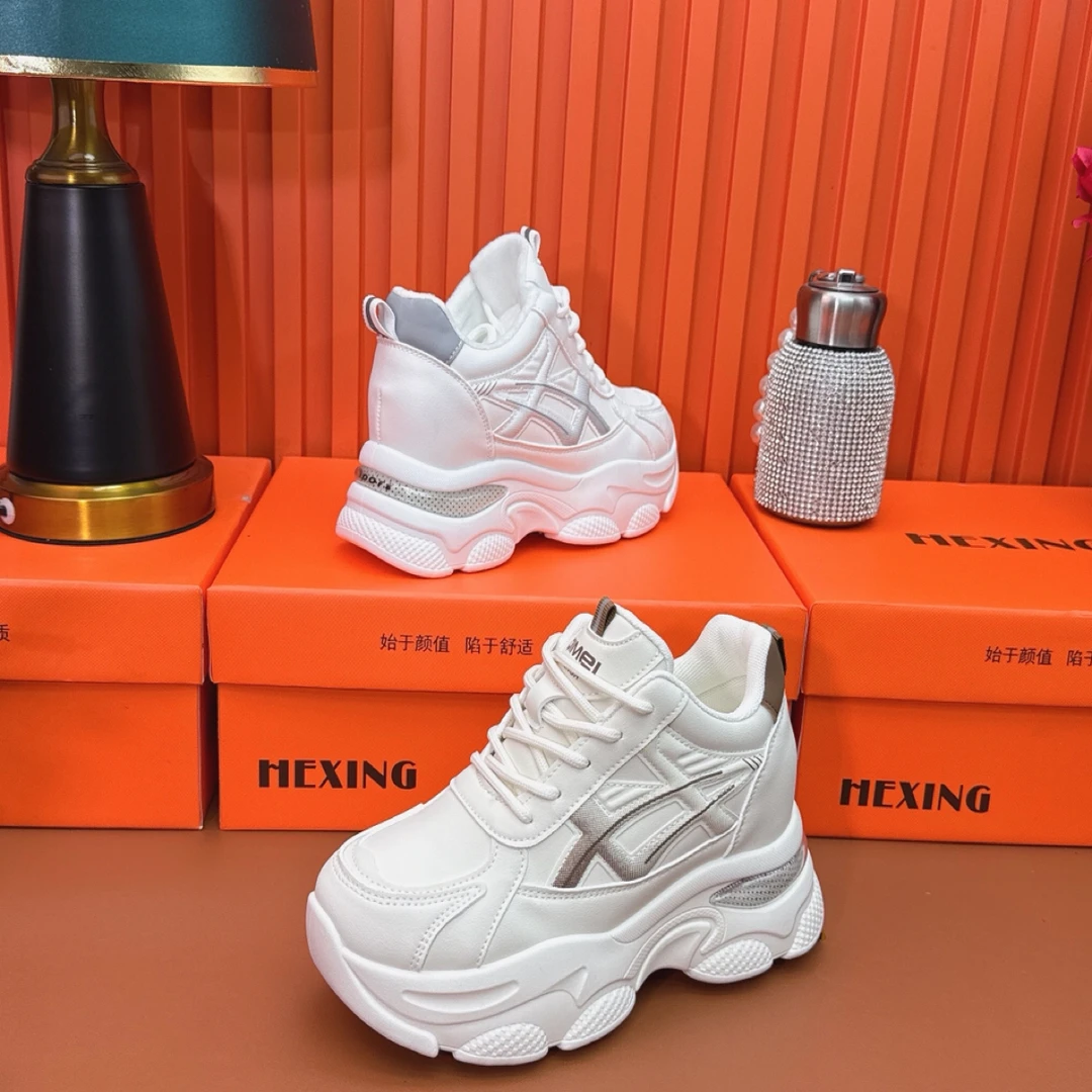 【专柜正品】内增高老爹鞋女2025秋冬加绒保暖防滑百搭小个子运动鞋