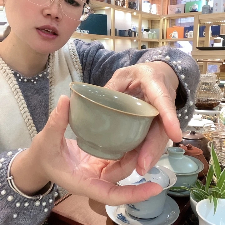 汝窑瓷器开片主人杯
