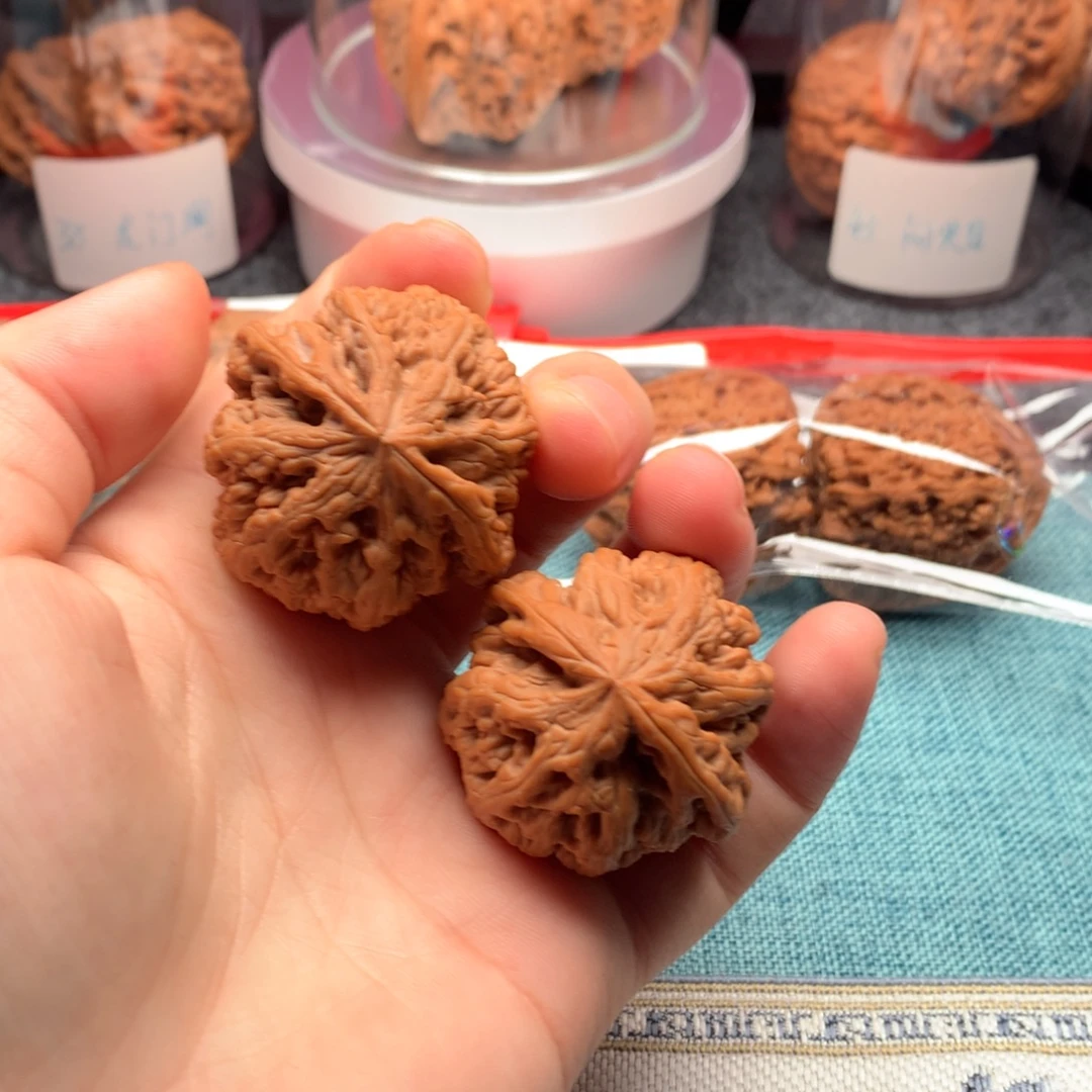 把件桃核38尺粗筋文玩手把件