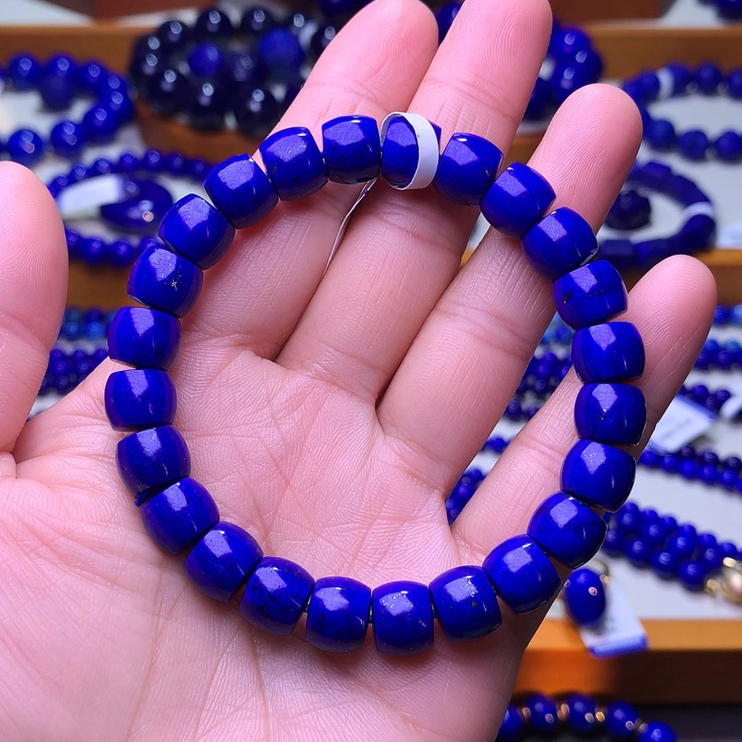 青金石未镶嵌手串9.2m天花板帝王青精工直切老型2958