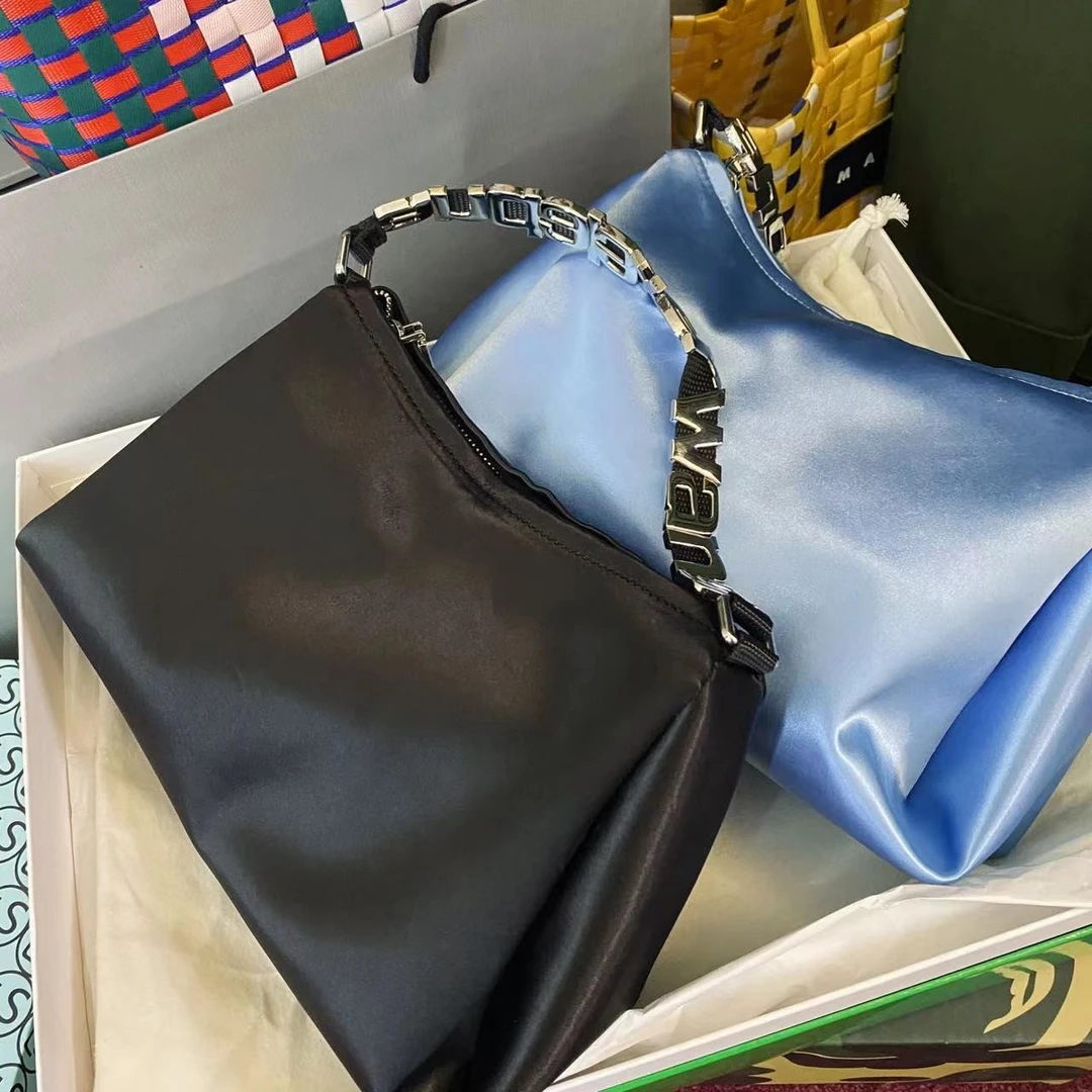 「丝绸之路」时尚纯色缎面单肩腋下亲子手提包包 0717