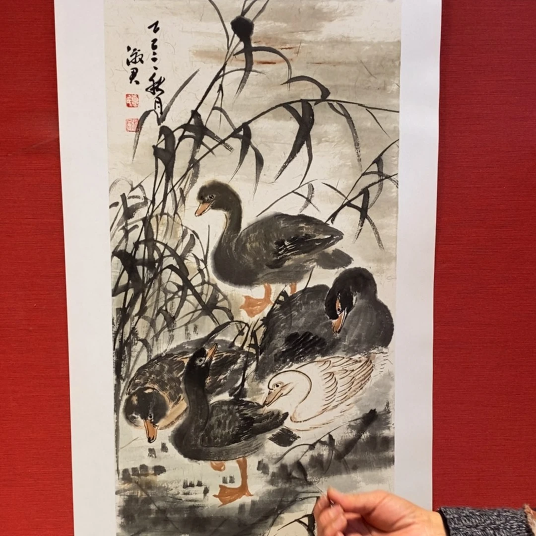 国画锦麟艺术新年双人联展笔会现场