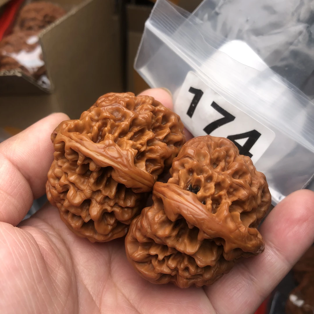 54机刷官帽矮壮特级特大招财手盘男士女生野生麻文玩核桃自然