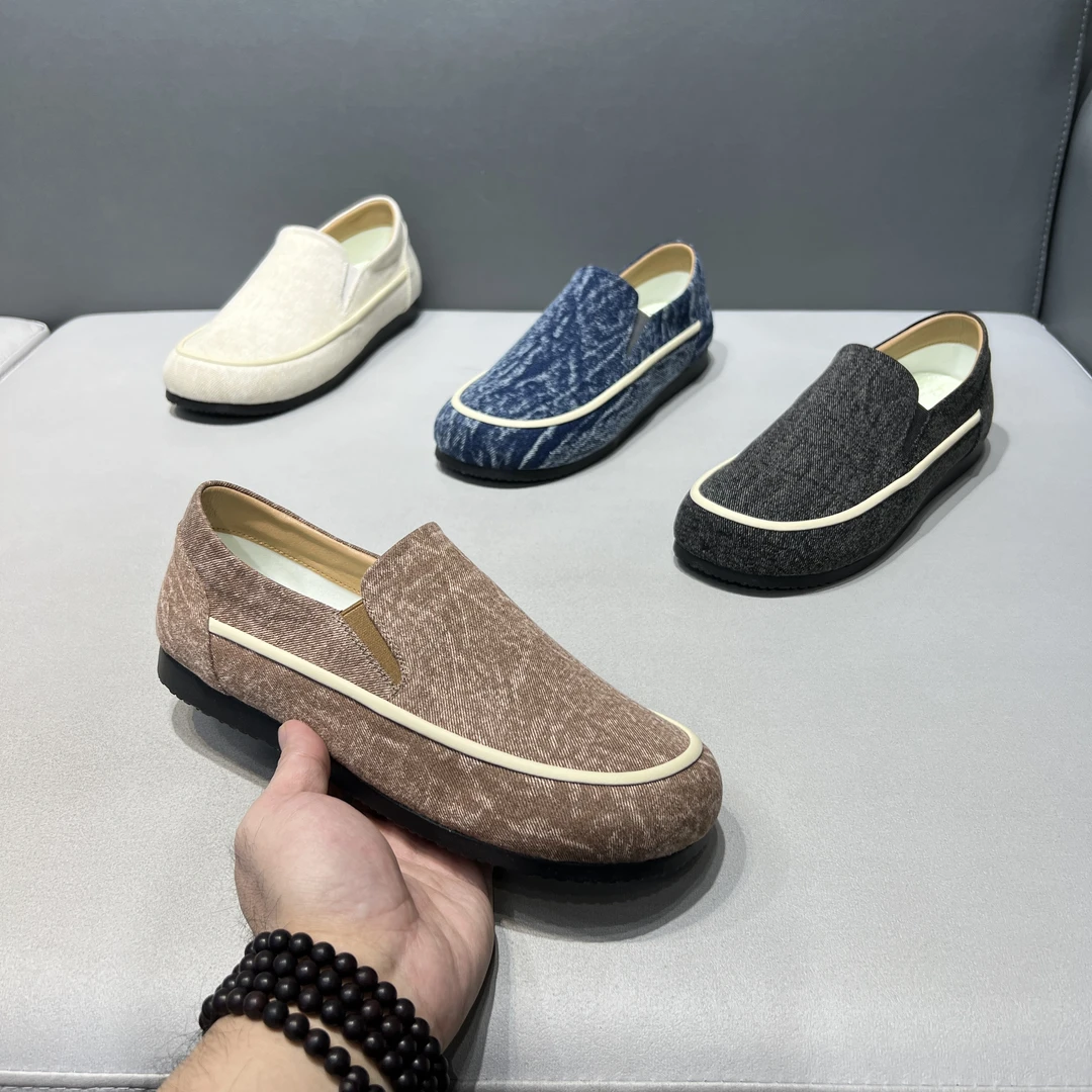 25年新款一脚蹬休闲素面纯色豆豆鞋乐福鞋软底百搭平底休闲鞋男鞋