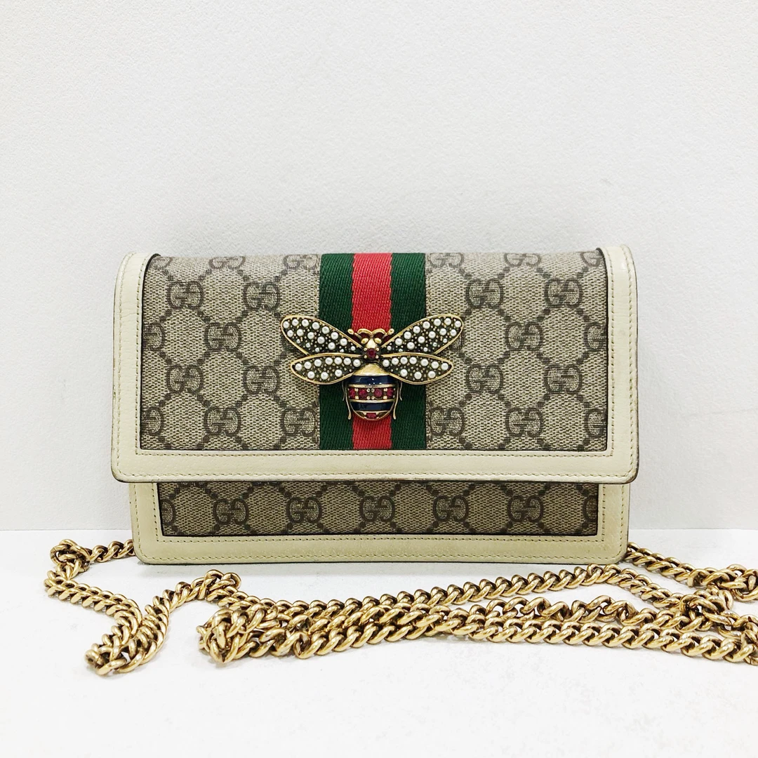 95新 GUCCI/古驰 95新 经典小蜜蜂单肩斜挎链条woc包