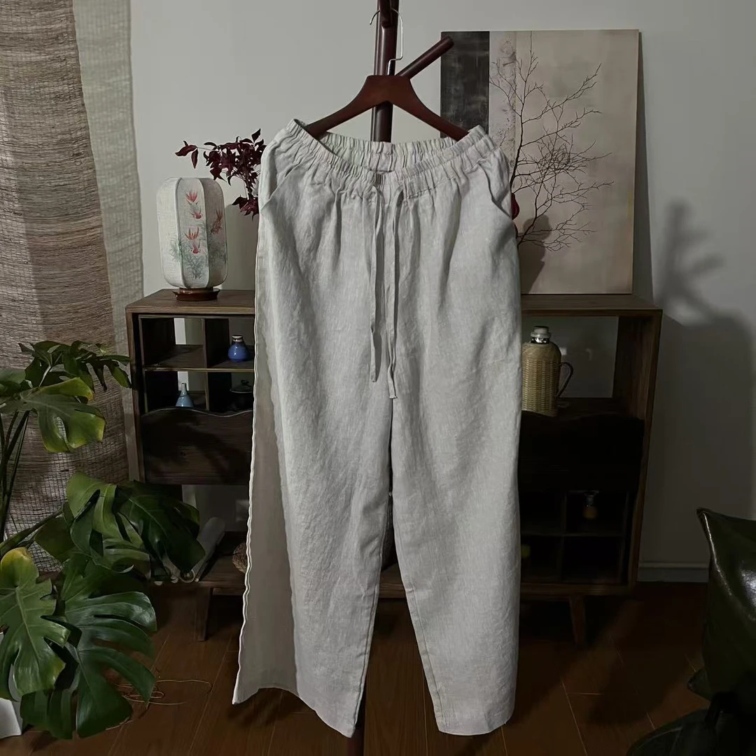 【大梅子推荐】设计款亚麻阔腿裤GMCX1235