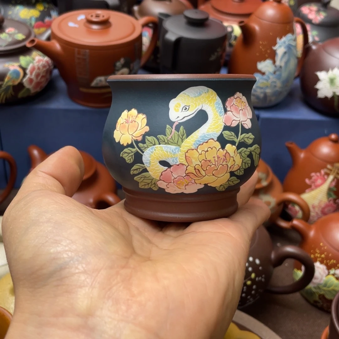 红泥茶杯紫砂主人杯150cc