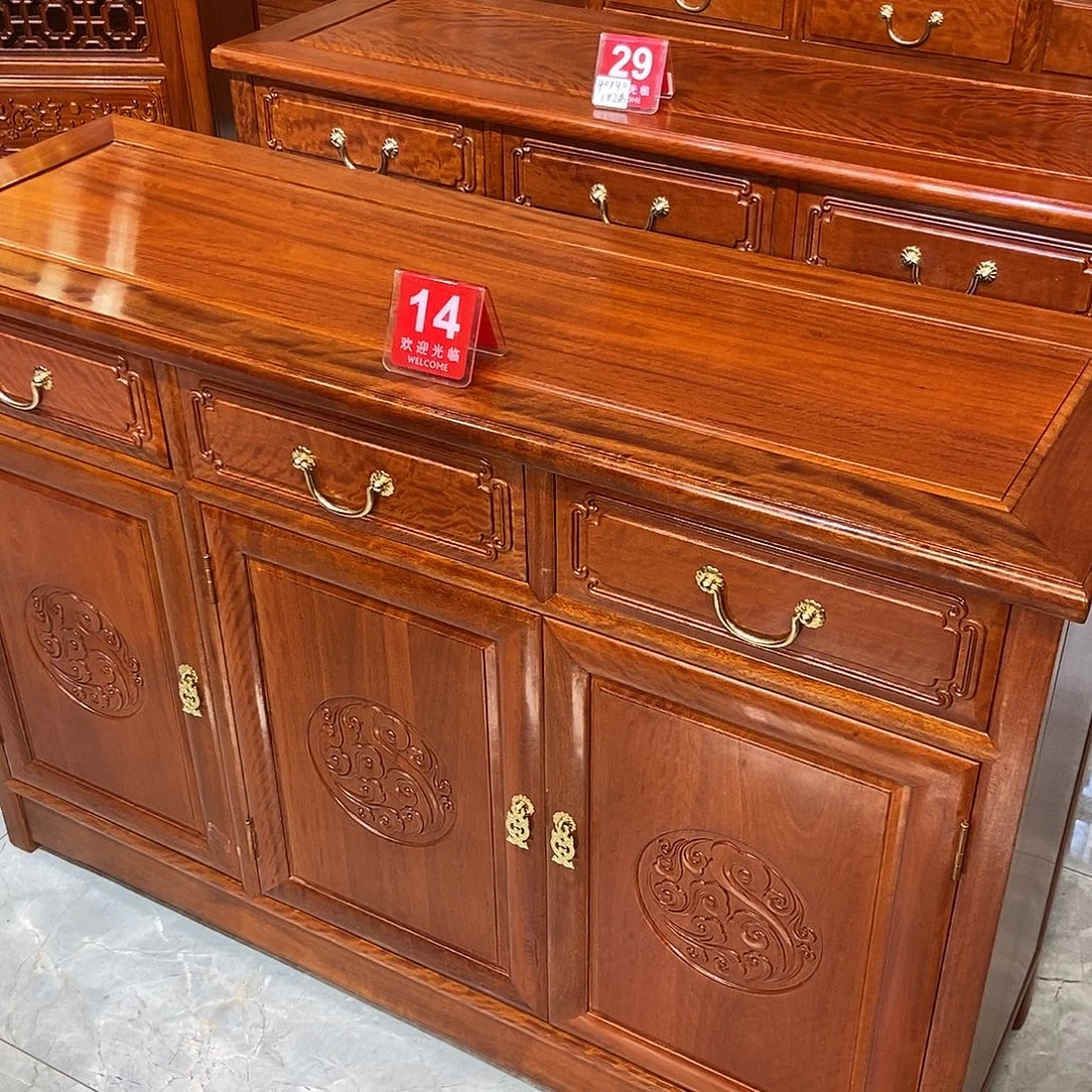 诚***信花梨木类柜类家具三门雕花14