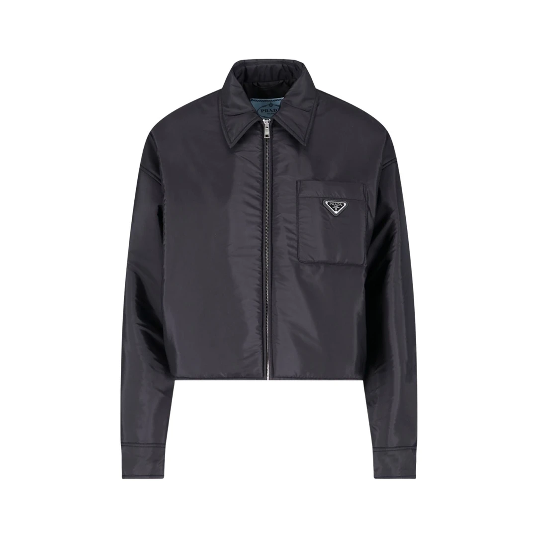 未使用 Prada/普拉达 金属徽标短款长袖拉链外套