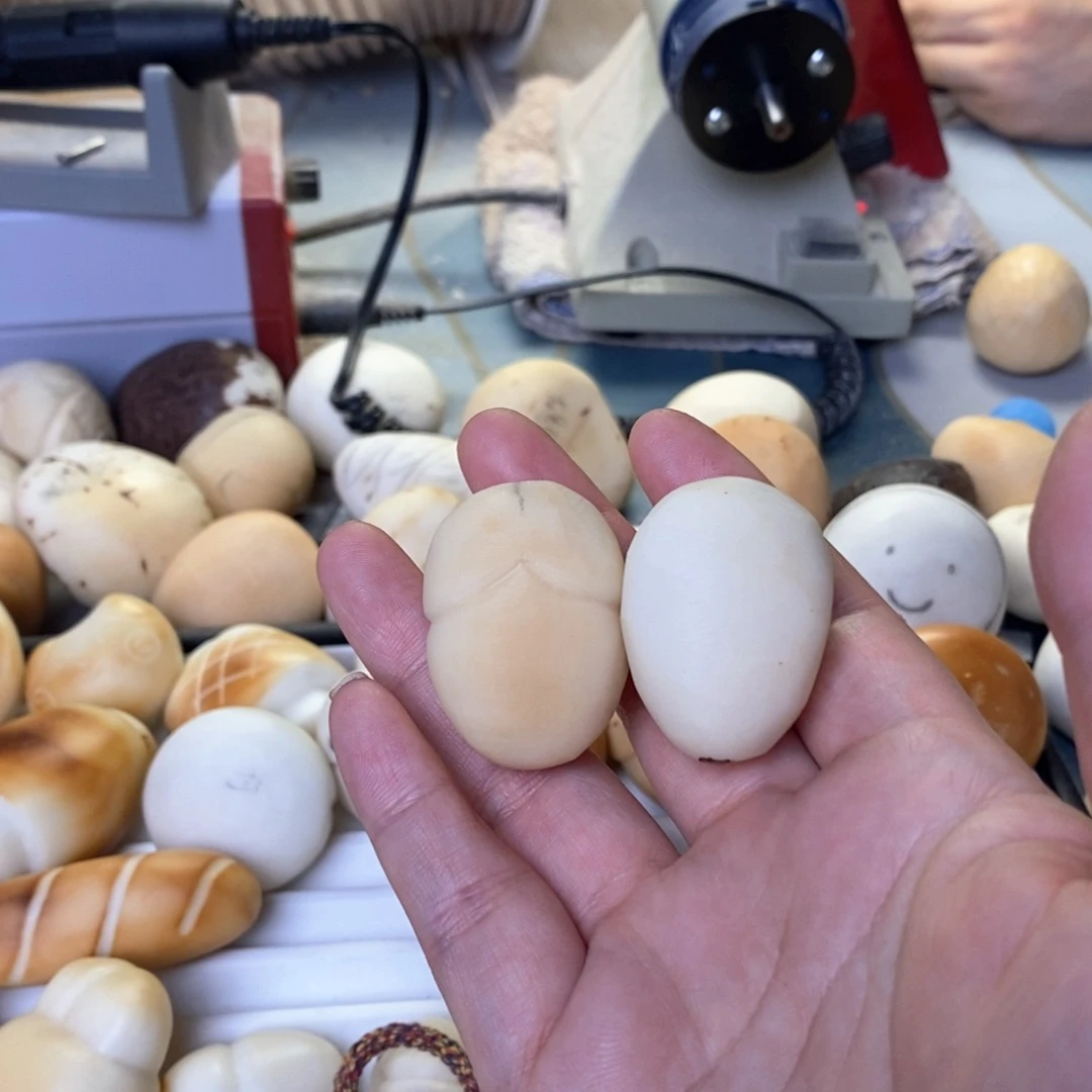 菩提根/象牙果把件坊*定制迷你丁丁一对镶钻