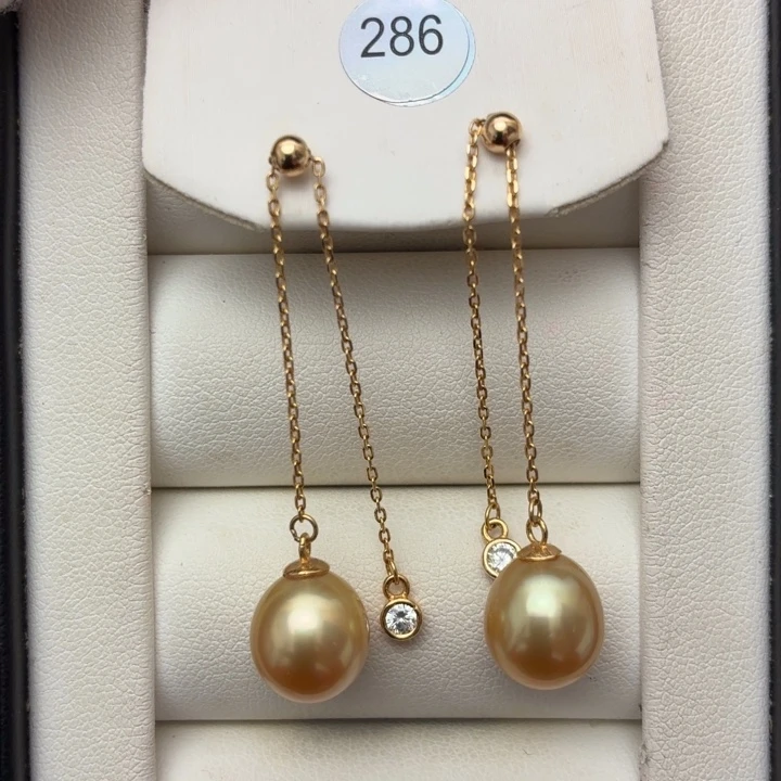 海水珍珠银S925镶嵌耳饰