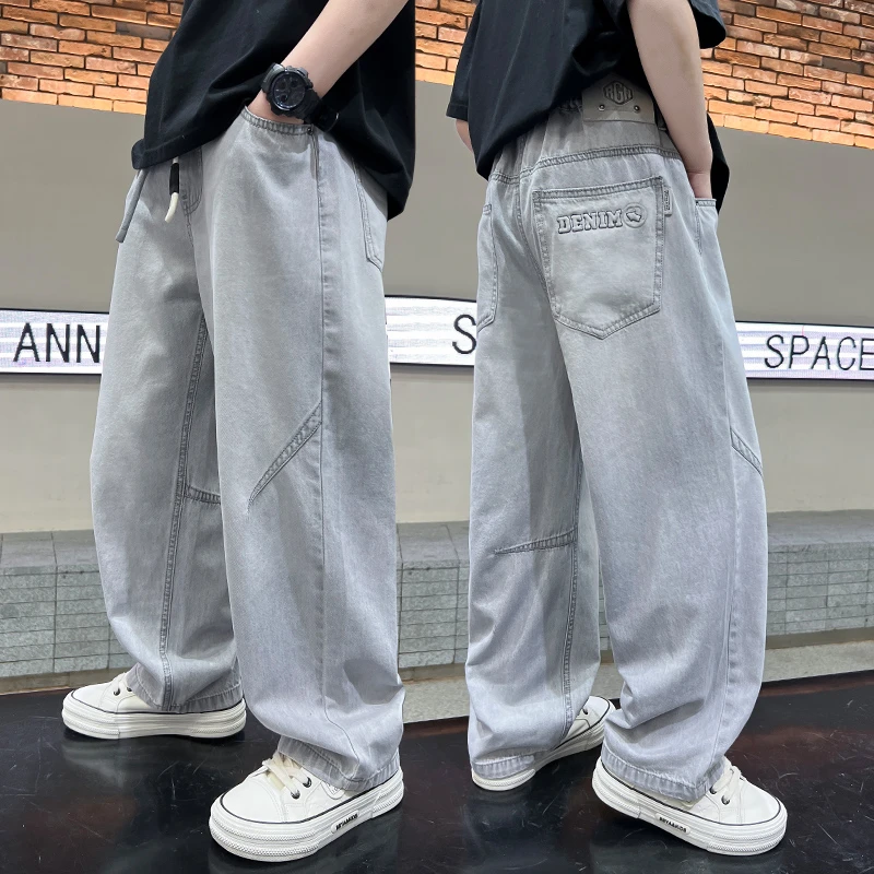 男童防蚊裤夏季薄款2025新款中大童夏装男孩直筒帅气儿童牛仔裤子