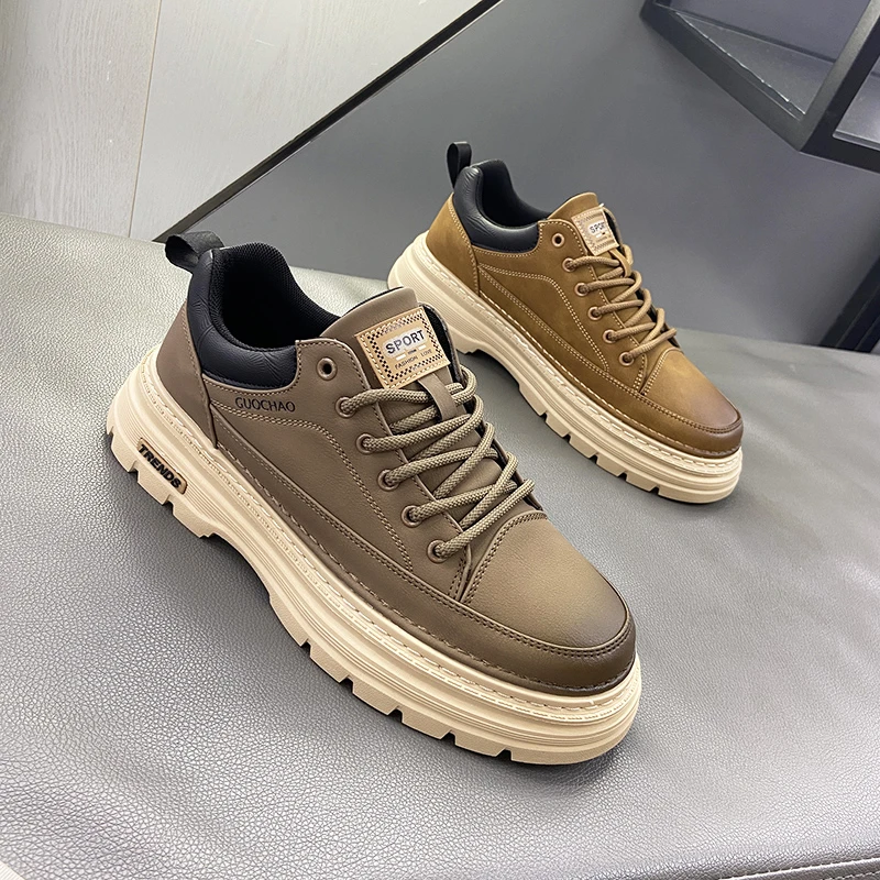 2025渐变色厚底中帮英伦短筒马丁靴男士时尚百搭休闲轻质软底潮鞋